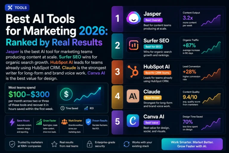 Best AI Tools for Marketing 2026 Ranked by Real Results