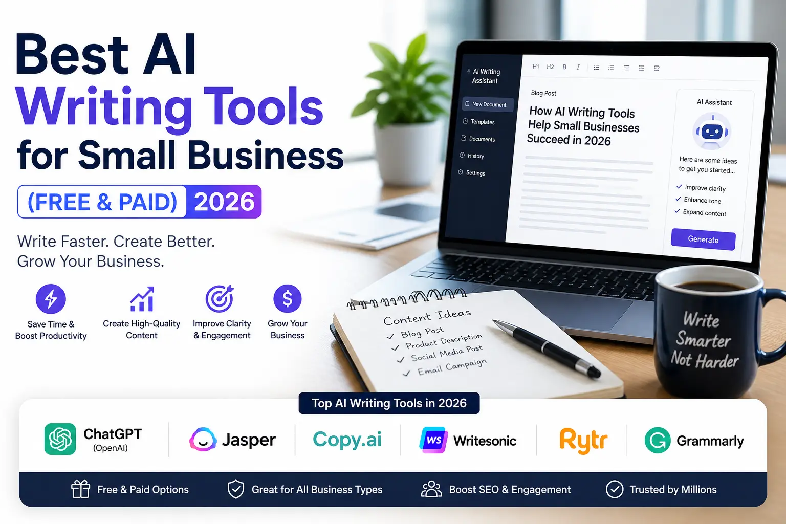 AI writing tools for small business comparison chart